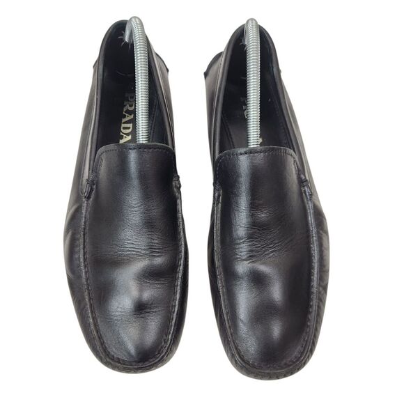 Prada Mens Black Leather Slip On Driving Loafer Shoes 8.5 main image 6